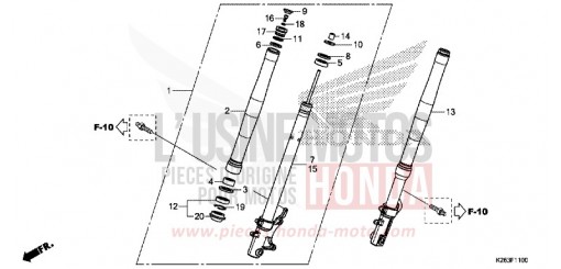 FOURCHETTE AVANT MSX125F de 2015